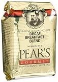 Pear's Gourmet 100% Arabica Breakfast Blend Coffee, Ground, Decaf, 8-Ounce Bags (Pack of 6)