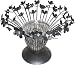 Flower Vase With Crackle Glass & Black Powder Coated Stand 9.5