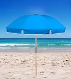6.5 ft. Acrylic Windproof Fiberglass Beach Umbrella - Pacific Blue