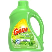 Gain HE 2x Concentrated Liquid Detergent, Original Fresh Scent, 64-Load Bottle (Pack of 4)