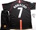Sporting Goods : MANCHESTER United RONALDO Soccer Jersey Away Black (FREE Shorts)