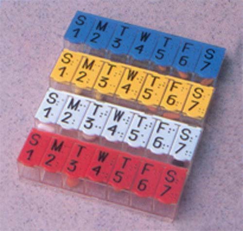 Home Care Pill Box Organizer Color Yellow- Made in the Usa