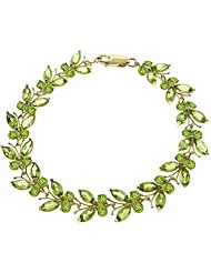 14k Gold Butterfly Bracelet with Genuine Peridots