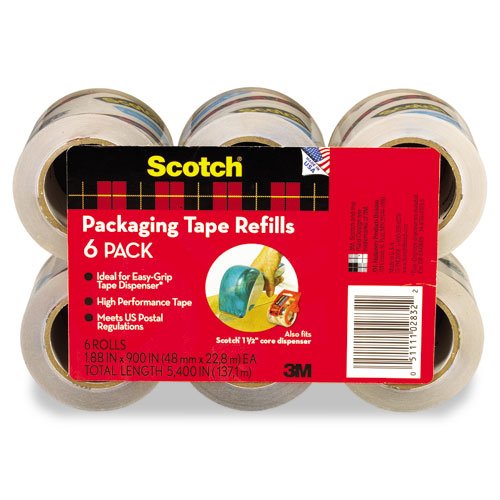 Scotch Products - Scotch - Refill Rolls for DP-1000 Easy Grip Tape Dispenser, 1.88 x 25 yds, 6 Rolls/Pack - Sold As 1 Pack - Sure Start package tape seals package securely.