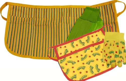 Me and My Little Helper Garden Apron and Gloves 4-Piece Combo Pack, #P7-18