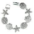 Silvertone Sea Life Theme Magnetic-closure Bracelet Fashion Jewelry