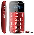TTfone TT180 RED - Senior Mobile Phone - Big Button - Large Display - FM radio - QUAD BAND - Torch function - SOS button - New Design