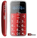 TTfone TT180 RED - Senior Mobile Phone - Big Button - Large Display - FM radio - QUAD BAND - Torch function - SOS button - New Design
