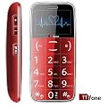 TTfone TT180 RED - Senior Mobile Phone - Big Button - Large Display - FM radio - QUAD BAND - Torch function - SOS button - New Design
