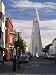 The 75M Tall Steeple and Vast Modernist Church of Hallgrimskirkja, Reykjavik, Iceland...