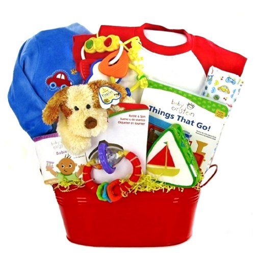 Bucket 'o Fun New Baby Boy Gift Basket - Great Shower Gift Idea for Newborns