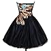 Exlinalesha Women's Strapless Peacock Embroidery Short Prom Dresses ED039
