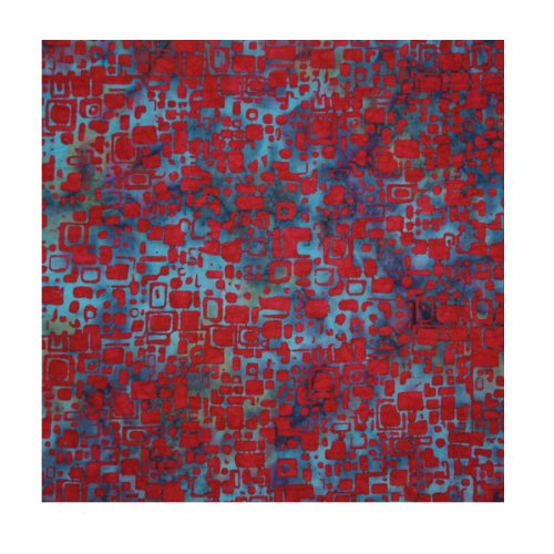 Red & Blue Tile Abstract Batik Handkerchief
