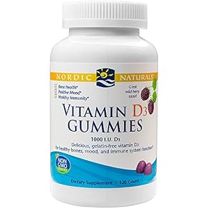 Nordic Naturals - Vitamin D3 Gummies, Healthy Bones, Mood and Immune System Function, 120 Count