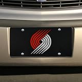 NBA Portland Trail Blazers Black Mirrored License Plate