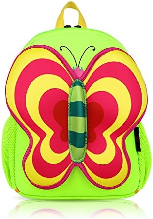 YG8D Children Toddler Kid's Neoprene School Bag Backpack, Butterfly (Size: 11.41x4.33x13.39inch) - Green