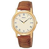 Seiko Mens Dress Brown Leather Strap Watch #SKP332 by Seiko