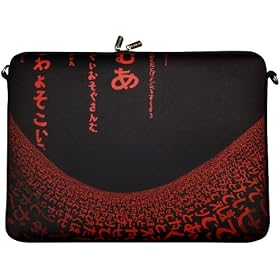 DIGITTRADE LS109-17 Red Matrix Designer Notebook Sleeve 17.3" Laptop Cover Neoprene Soft Carry Case up to 17.3 Inch Anti Shock System