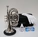 Musical Instruments : RUGERI B FLAT NICKEL PLATED POCKET TRUMPET WITH CARRYING CASE + MOUTHPIECE + VALVE OIL + GLOVES