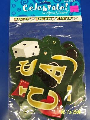 Vegas Nights Casino Poker Party Jointed Banner 4.5in x 72in