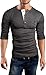 Grin&Bear Slim Fit 3/4 Sleeve Henley Shirt T-Shirt, charcoal, XL, BH108