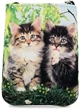 grüne Handytasche mit zwei Maine Coon Kätzchen