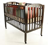 Dream On Me Full Size 2 in 1 Folding Stationary Side Crib, Espresso