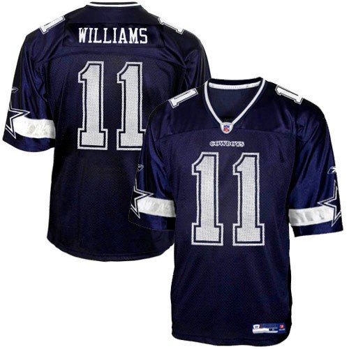 Reebok NFL Equipment Dallas Cowboys #11 Roy Williams Navy Blue Replica Jersey