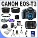 Canon EOS Rebel T3 12.2 MP CMOS Digital SLR with Canon 18-55mm IS II Lens and Canon 55-250 IS Lens (Black) +58mm 2x Telephoto lens + 58mm Wide Angle Lens (4 Lens Kit!!!) W/32GB SDHC Memory +2 Extra Batteries+AC/DC Charger +UV Filters+3 Piece Filter Kit+Case+Full Size Tripod+Accessory Kit