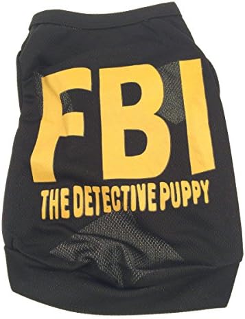 Puppy Show Net Surface Breathable Cotton Pattern "FBI" Vest for Pet Dogs XS