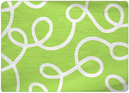 Custom Plush Fuzzy Area Rug Swirls White on Lime or CItrus Green Decor Rug, House Rug, Carpet Rug,Outdoor Rug 18"x30" Rug