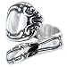 Sterling Silver Floral Spoon Ring - Adjustable Size