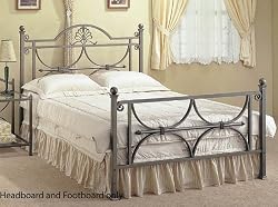Queen Size Bronze Finish Metal Bed Headboard and Footboard