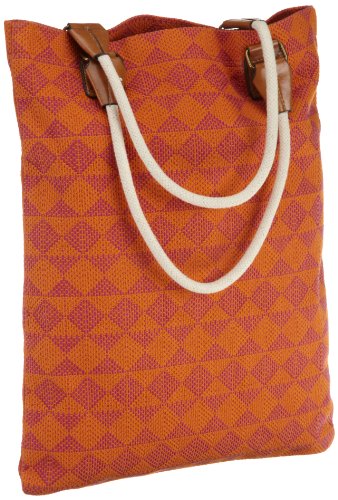 Echo Design Women’s Diamond Woven Beach Bag, Hot Viola/Tangerine, One Size