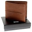 Hugo Boss dark tan leather wallet