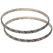 Sterling Silver Bangle Bracelets Pair Handcrafted Jewelry 2.6 inches (ban150)