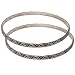 Sterling Silver Bangle Bracelets Pair Handcrafted Jewelry 2.6 inches (ban150)