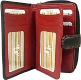 New ladies Visconti Colorado soft leather black red two tone purse wallet CD22