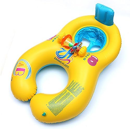 Justtrue Parent &amp; Baby Safety Inflatable Swimming Circle Double Swimming Ring Swim Float (Yellow)