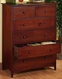 Shaker Style Cherry Wood Bedroom Dresser, 48.5