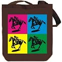 Canvas Tote Bag Brown " Horse Racing " WARHOL Sports