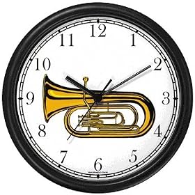 Tenor Horn, Euphonium or Tuba Musical Instrument - Music Theme Wall Clock by WatchBuddy Timepieces (Black Frame)