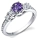 Enchanting 0.50 Carats Amethyst Ring in Sterling Silver Rhodium Nickel Finish Sizes 5 to 9