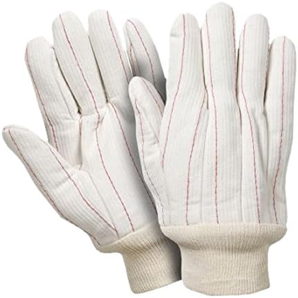 Southern Gloves UDCW3-PK-L Corded Oil Field Gloves, Poly/Cotton Outer, Wool Liner, Natural Knit Wrist, Large, White (Pack of 12)