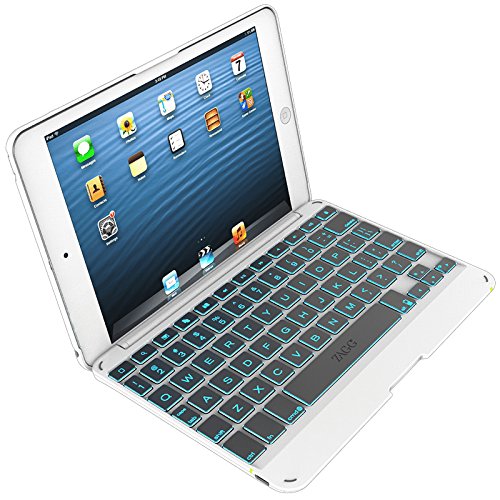 ZAGG Folio Case with Backlit Bluetooth Keyboard for Apple iPad Mini-White (ZKMHFWHLIT103)