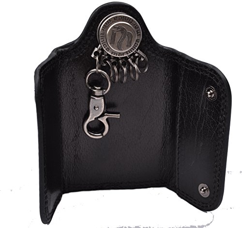 Belt Tree Fashion Genuine Leather Men Key Chain Simple Luxury Wallet (Black)