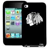 Tribeca FVA3730 Varsity Silicone Jacket for iPod Touch 4G - Chicago Blackhawks - Black