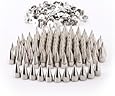 Super More 100x15mm Screwback Bullet Stud Spike Belt Bag Leathercraft Clothes Rivet Silver