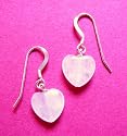 Rose Quartz Heart Drop Earrings