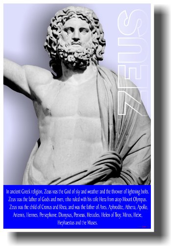 Ancient Greece: Greek Mythology, King of the Gods, Zeus, Classroom Poster